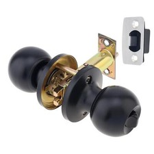 Matte Black Door Knobs with Key, Exterior Black Door Knob, Bathroom Door Locks