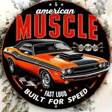 GAS Oil Rustic Sign Rustic Metal  RETRO Garage Man Cave AMERICAN MUSCLE CARS