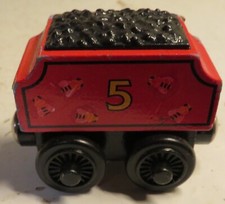 Thomas  Friends Wooden Railway JAMES' TENDER Train Car 5 Red Wood BEE's Used