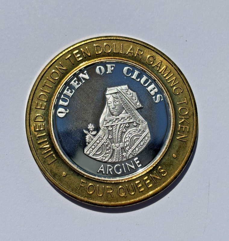 2003 Four Queens "Queen of Clubs Argine" Silver Strike .999 Fine Silver