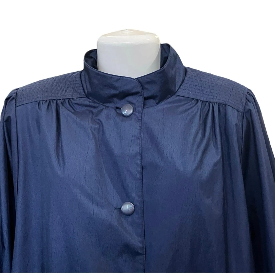 Gabardina Worthington Essentials para mujer azul marino larga Slv bolsillos para lluvia de colección talla 18T Foto 3 de 4