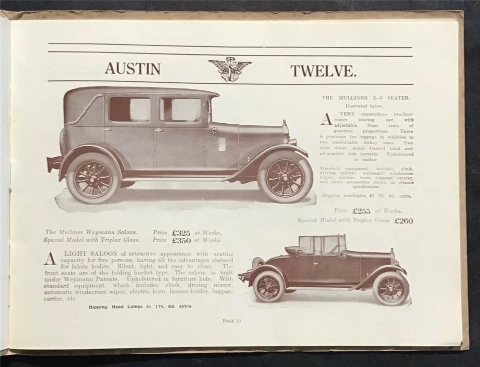 POLLARDS GARAGES LTD Car Sales Brochure APR 1928 AUSTIN Daimler ROLLS ROYCE Fiat - Image 4 of 4