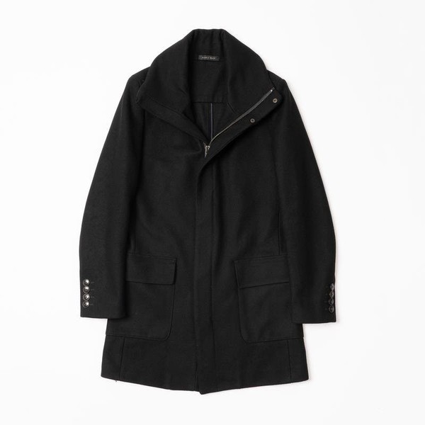Men ZARA Coat Black Polyamide 36 / S / 44