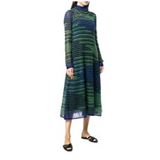 Missoni Green Blue Mohair Midi Dress