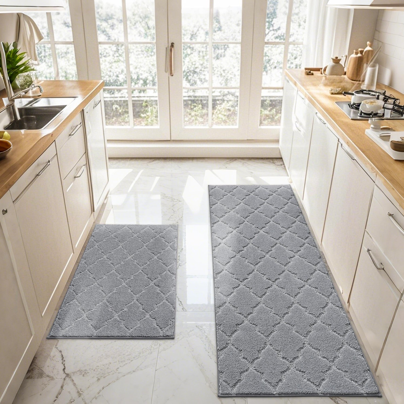 Non-Slip Soft Washable Absorbent Kitchen Rugs and Mats for Floors