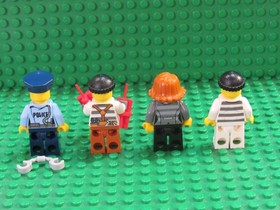 Lot 4 LEGO City Town Police minifig Burglar Bandit Cop Officer Station 60141 HK8