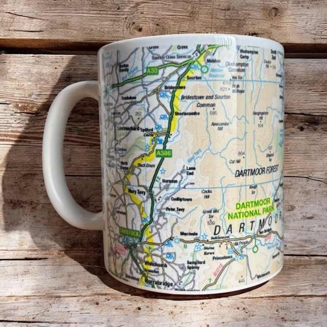 OS Map Ceramic Mug - Dartmoor National Park (General merchandise)