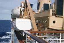 SS Lurline Lifeboats 1958 Ocean Liner Ship Red Border Kodachrome Color Slide