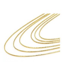 Real 18K Yellow Gold Filled Tarnish-Free 1.2mm 20inch Italian Box Chain Necklace
