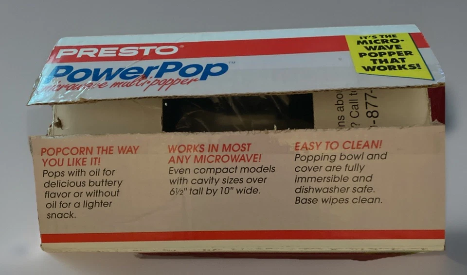 DE COLECCIÓN PRESTO POWERPOP MICROONDAS PALOMITAS POPPER CAJA ABIERTA ORVILLE REDENBACHER Foto 2 de 4