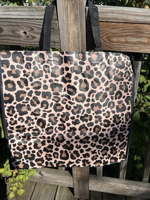REUSABLE SHOPPING TRAVEL TOTE BAG CHEETAH PRINT ECO FRIENDLY BURLINGTON