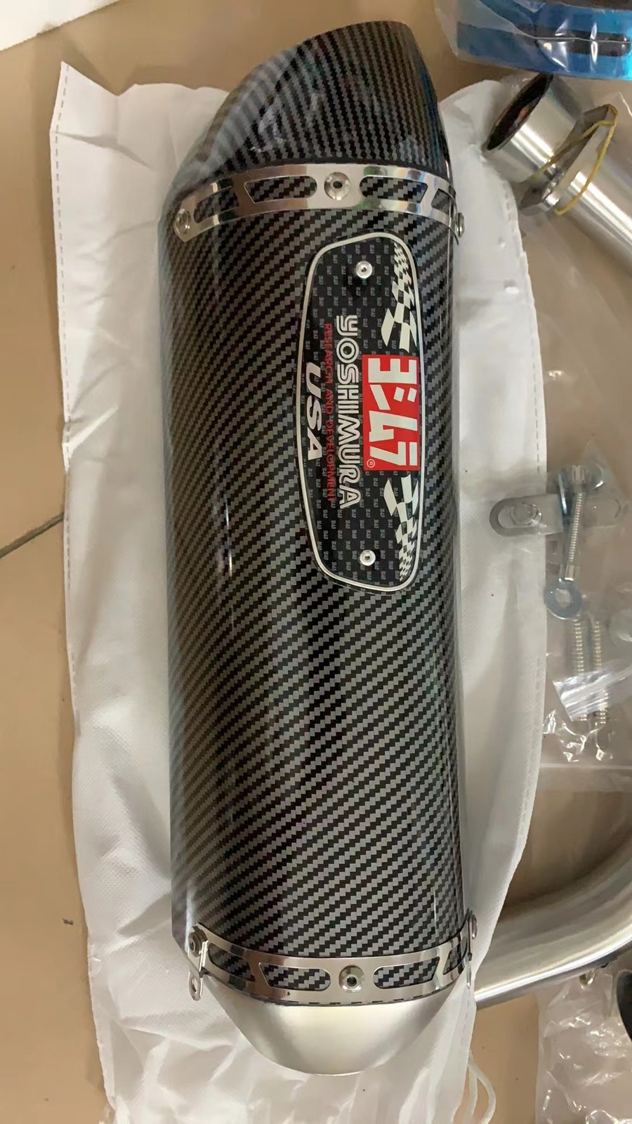 For Yamaha MT-07 FZ07 XSR700 YZF R7 Full Exhaust System Front Pipe 420mm Muffler