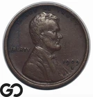 1909-S Lincoln Cent Wheat Penny *Major Key Date* Choice XF++