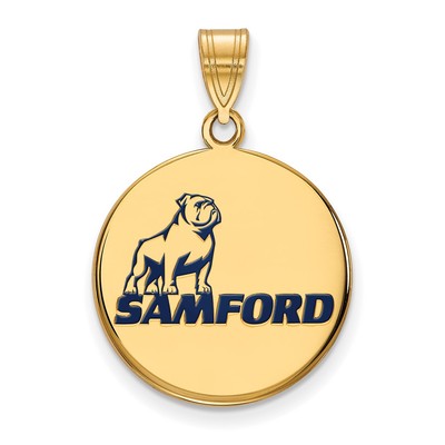 Anhänger Sterlingsilber vergoldet LogoArt Samford University LG emailliert Scheibe