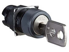 ZB6AGA Switch: Rotary switch with key 16mm rod. Pos: 2 black SCHNEIDER E