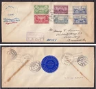 w3076/ USA Registered Upr Westpoint FDC Cover t/Denmark 1937 w/Poster Stamp Seal