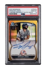 2023 Spencer Jones Bowman Chrome Auto True Gold Refractor /50 RC PSA 10 Yankees