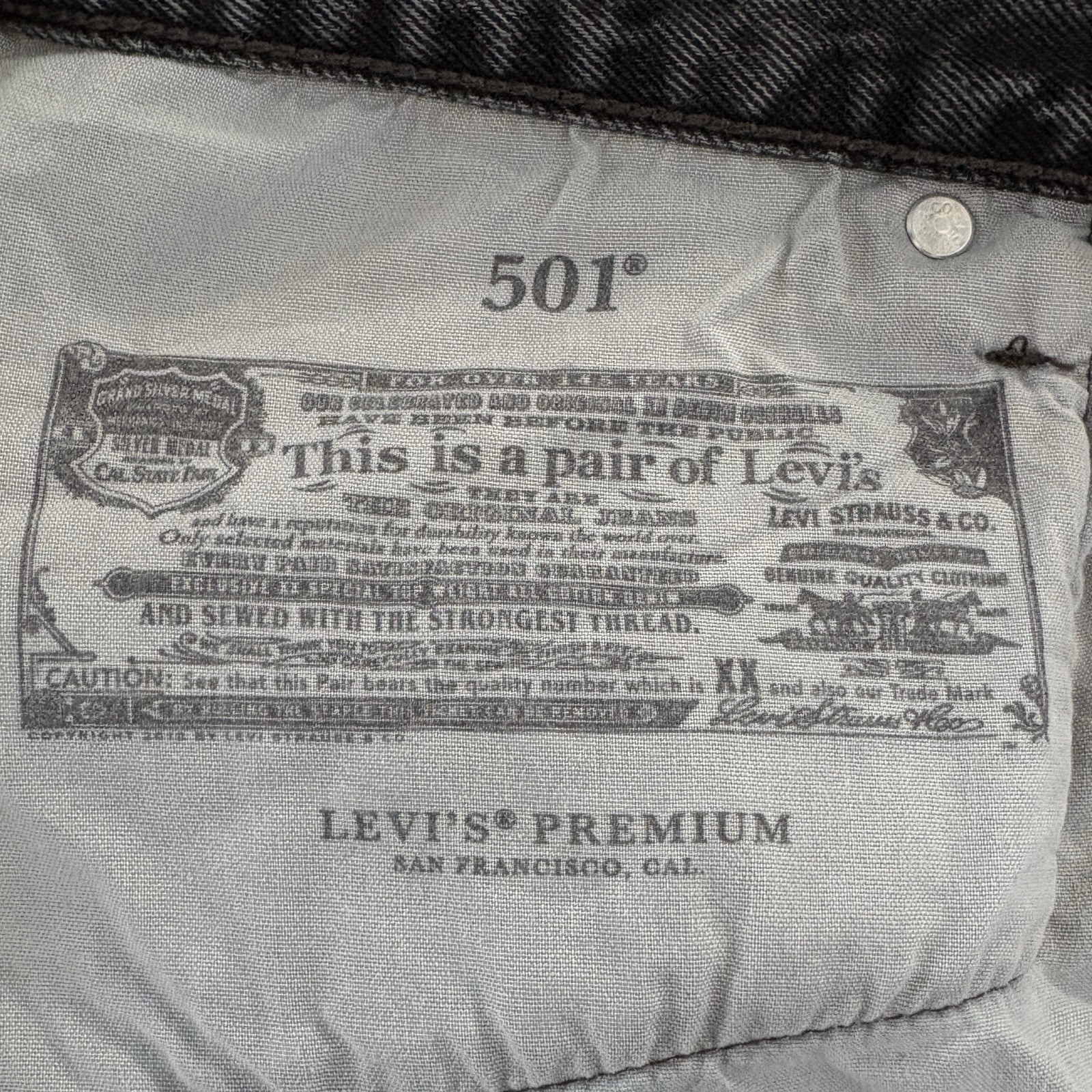 Levi’s Premium 501 Women Jeans 22W (Plus) Gray Black Button Fly Straight Leg thumbnail 7