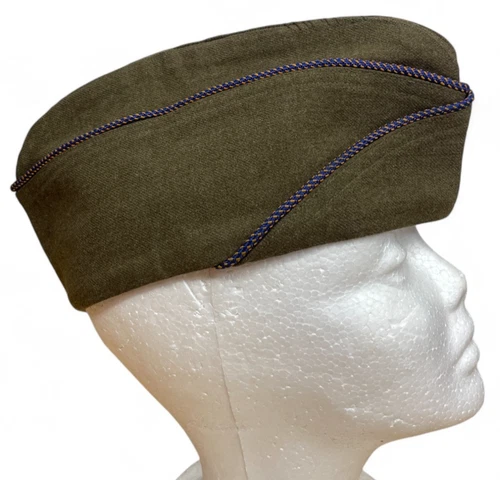 Vintage WW2 US Issue Type Garrison Cap Green Military Army Cap Wool American
