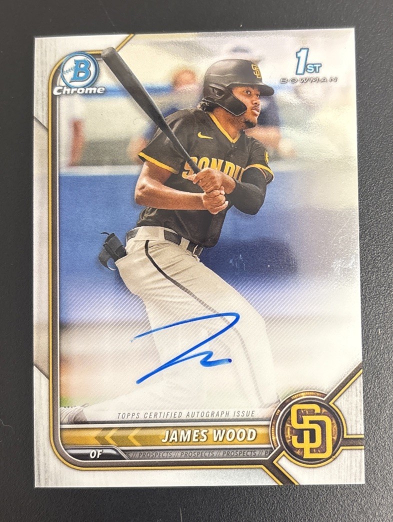 2022 Bowman Chrome James Wood Prospect 1st Auto CPA-JWD