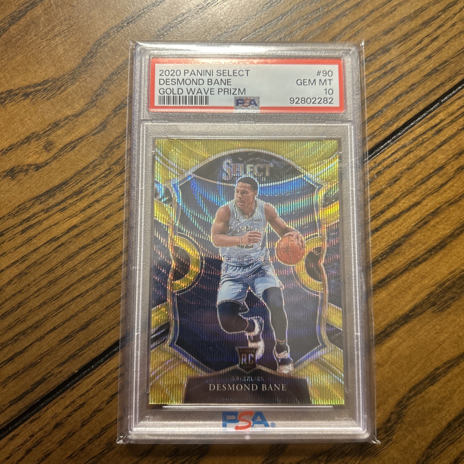 Desmond Bane 2020 Select #90 Concourse Gold Wave Prizm PSA 10 Rookie RC SSP