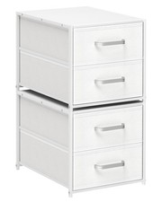 Homsorout Stackable Storage Drawers - 2 Tier Closet Organizer with Metal Hand...