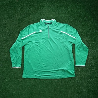 Adidas Men's (Kelly Green) 1/4 Zip Climalite Performance Coaches Jacket