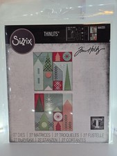 Tim Holtz Sizzix Thinlits Holiday Blocks 666335 27 Dies Christmas NEW