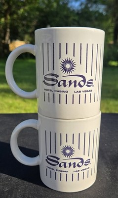 Vintage Vegas Casino Coffee Drink Mugs Set 2 Retired Casino Brand New Nice!