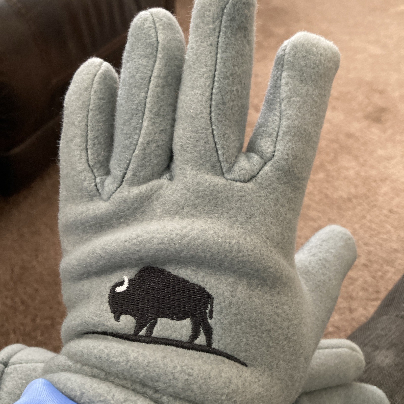 Buffalo Grey Gloves Small Medium Polyester Grey O… - image 5