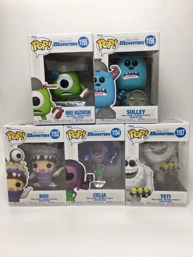 Funko Pop Pixar Monsters Inc  Lot of 5 Boo Celia Mike Sulley Yeti