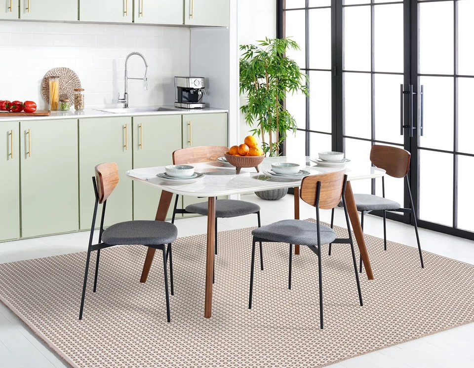 Alfombra Colección Montauk - 5' x 8', Taupe y Marfil, Algodón Hecho a Mano, Ideal... Foto 2 de 4