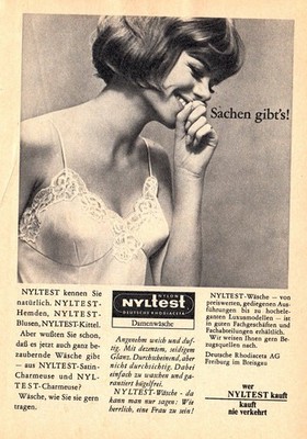 3w9188/ Reklame von 1965   Damenunterwäsche aus NYLTEST