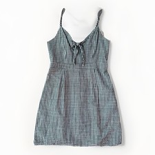 Lulus Black Check Mini Dress Size M Cotton Lined Vacay Picnic Pinup