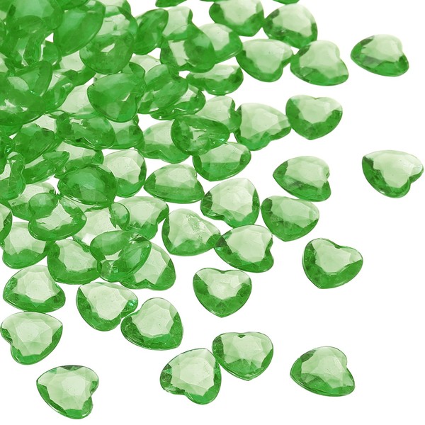 1000 StüCk Acryl Herz Steine HerzföRmige Schmucksteine VasenfüLler Deko GrüN-image