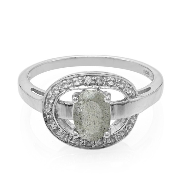 Cavill Labradorit Ring Damen Silber 925 Sterlingsilber Oval 0,59Ct Topas-image