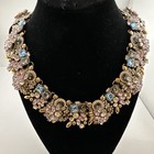 Vintage Eye Candy LA Sloane Crystal Flower Collar Statement Necklace Gold Tone — photo 2