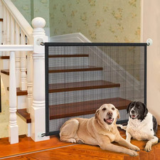 USA Large Pet Dog Baby Safety Gate Mesh Fence Portable Guard Indoor Home Kitchen