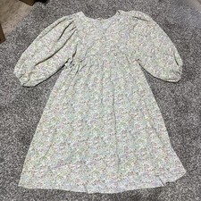 Ott Midi Dress Women's S Multi Colored Floral Flowy Boho Dress Lined Half Sleeve