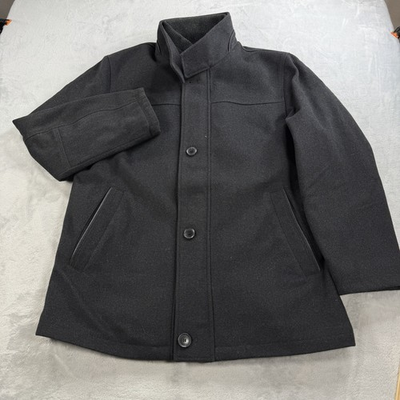 #ad Johnston amp; Murphy Gray Wool Blend Car Coat Zip In Bib Mens XL Insulated Lined $67.99
