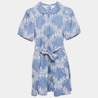Burberry バーバリー キッズ ブルー ラングトン ポロドレス 12Y Burberry Kids Blue Printed Cotton Belted Dress 12 Yrs | eBay
