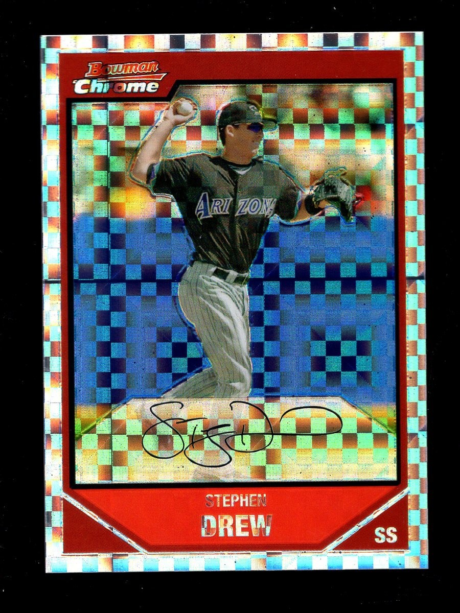 2007 BOWMAN CHROME XFRACTOR #5 STEPHEN DREW 219/250 DIAMONDBACKS