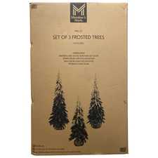 Member's Mark Warm White LED Pre-Lit Frosted Topiaries, Set of 3