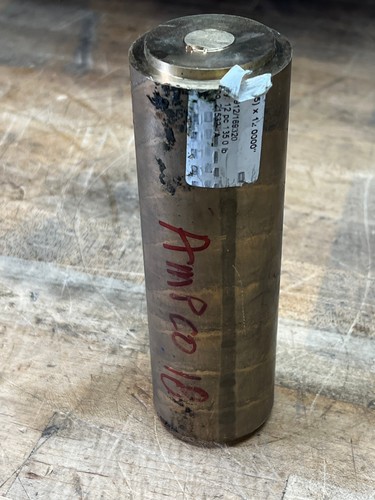 Ampco 18 Aluminum Bronze round bar stock 2.12" x 6 3/8 - 6 lb 1.8 oz