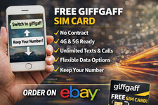 Giffgaff Free SIM Card UK | No Contract Pay As You Go | 4G 5G Ready | O2 Network