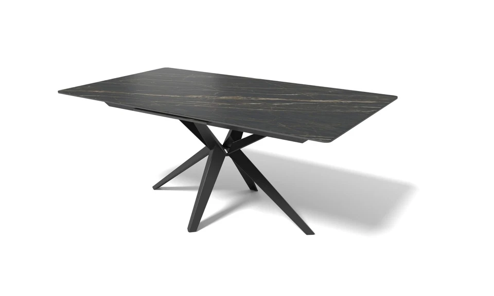 Modulax Haku Black Ceramic Electric Extending Dining Table 160x100cm RRP £2395