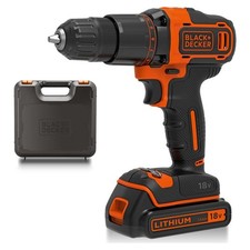 Black Decker 18V Cordless Hammer Drill Combi Drill With Battery Charger Case