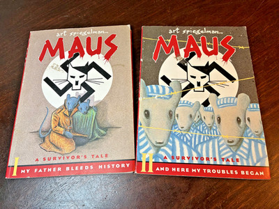 Maus Volume 1 & 2 Art Spiegelman Graphic Novel Book Lot