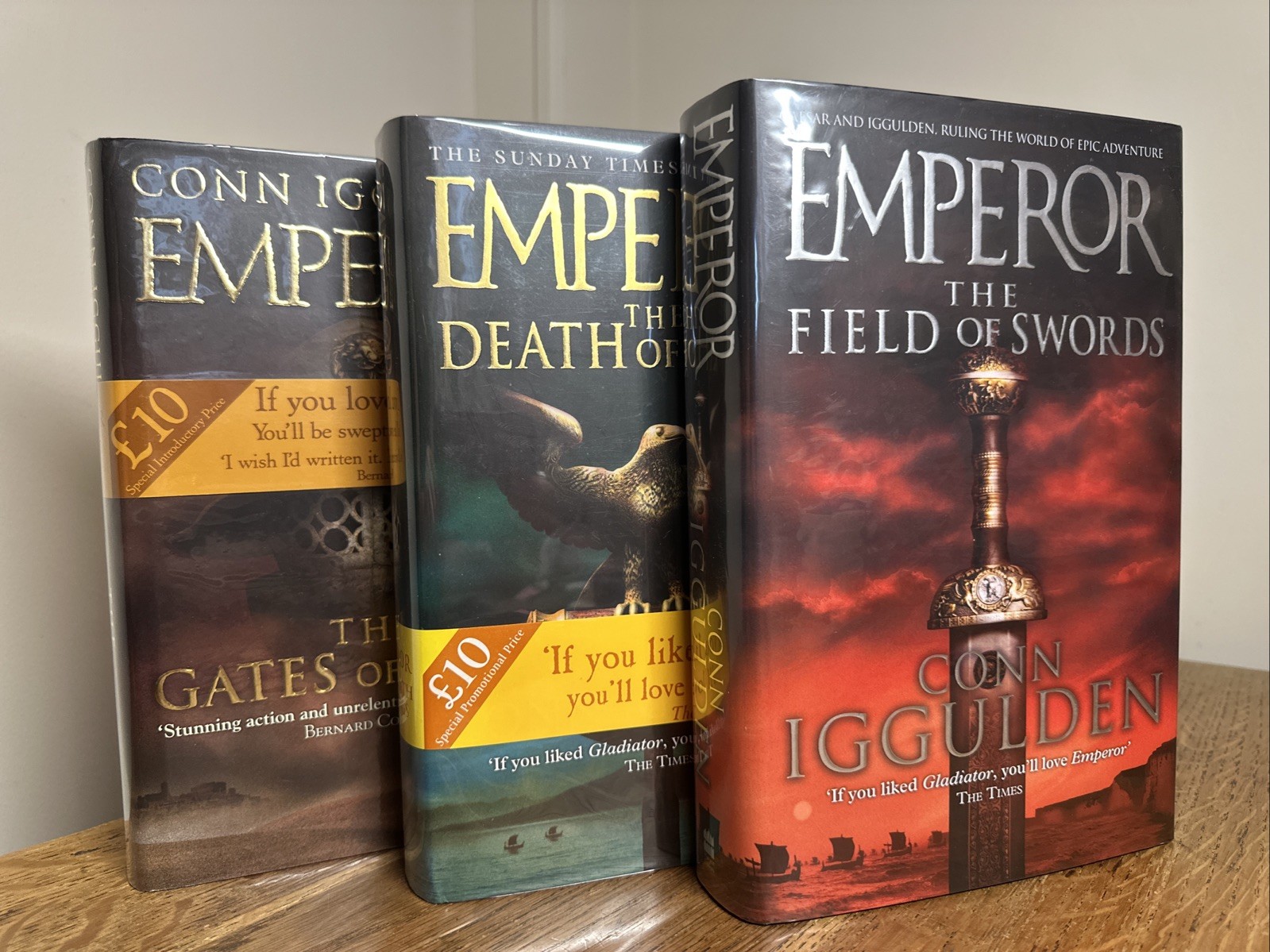 Emperor Series by Conn Iggulden Vols I, II & III SIGNED UK 1st/1st HB Set