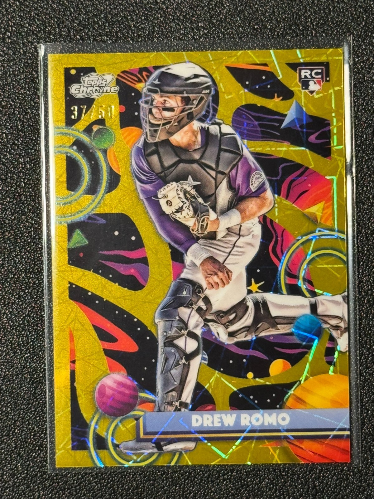 2025 TOPPS CHROME COSMIC DREW ROMO INTERSTELLAR GOLD REFRACTOR ROOKIE /50 #17